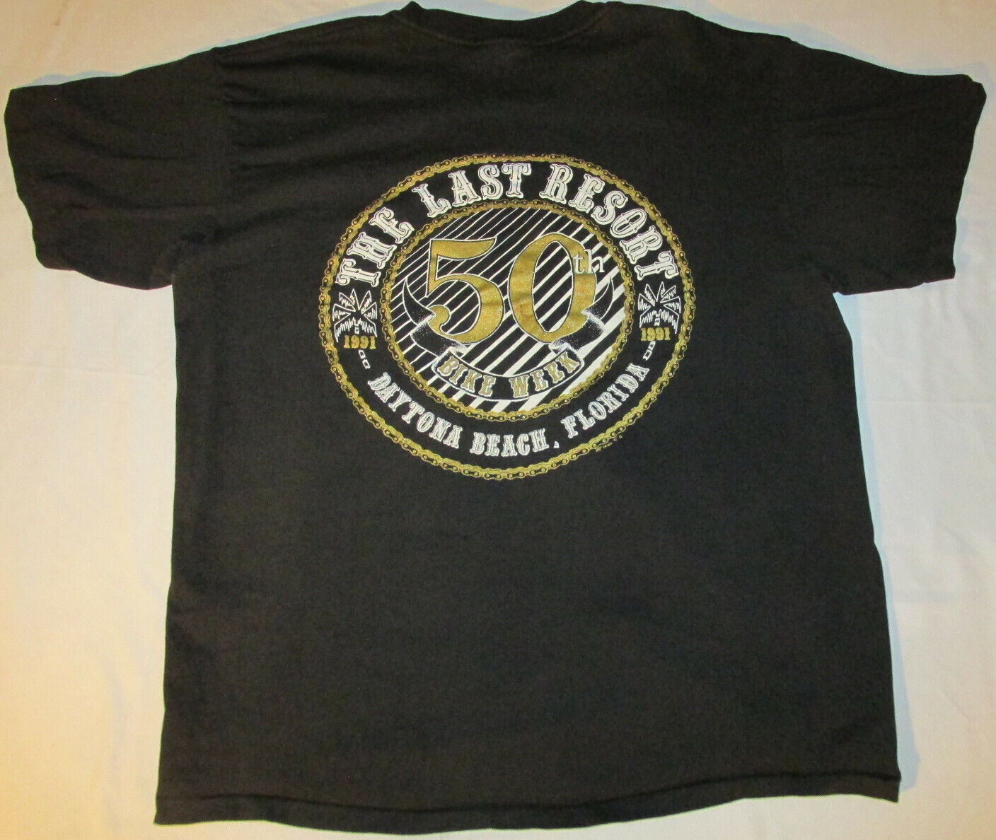 1991 Daytona Beach 50th Bike Week Xl T Shirt Short Sleeve The Last Resort Vtg