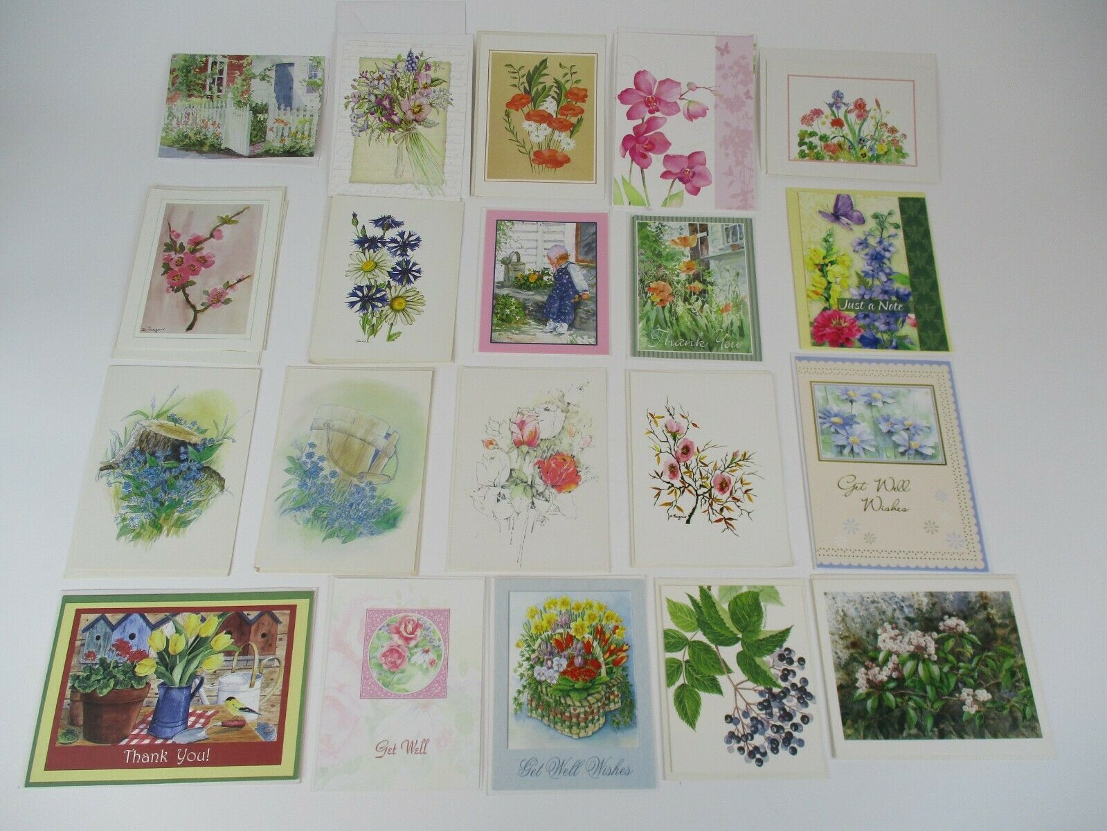 23x Floral Greeting Cards Some Vintage Various Occasions Unused With Envelopes