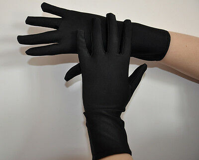 New Unisex Spandex Zentai Costume Black Short Gloves Size S-xxl