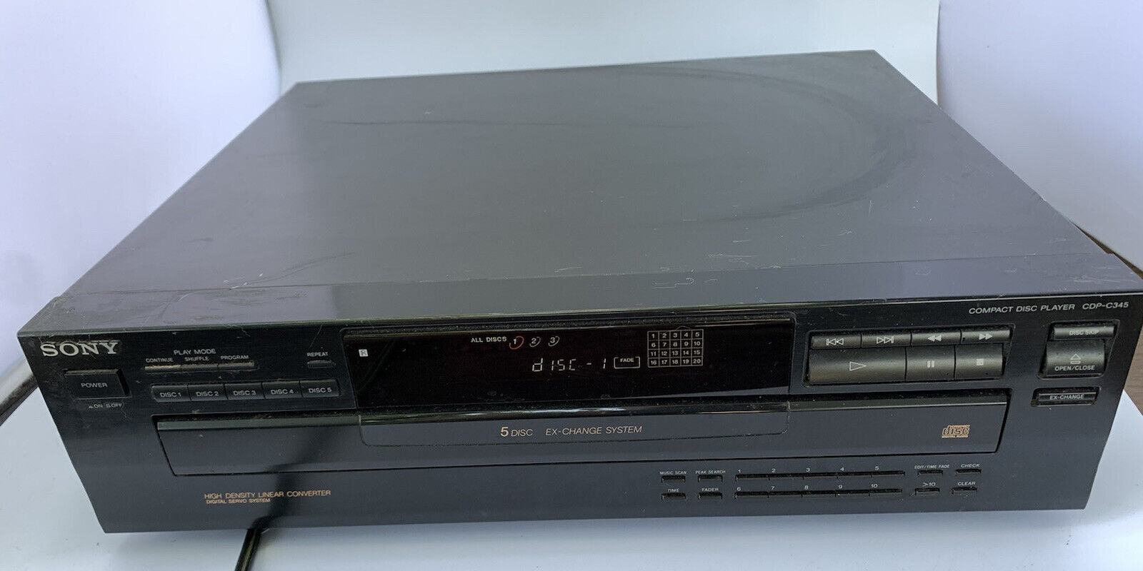 Sony Compact Disc Player Cdp-c345 5 Disc Cd Changer No Remote - Tested/working