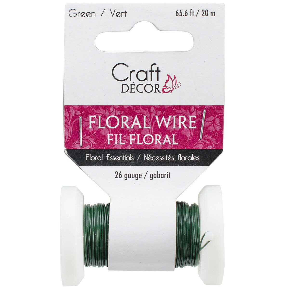 Multicraft Imports Fl030 Spooled Floral Wire 26 Gauge 65'-green (6pk)