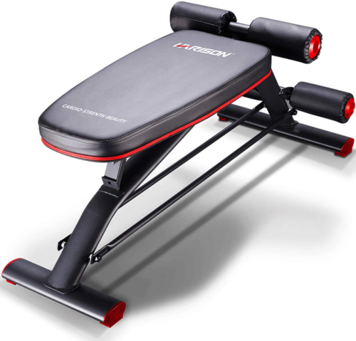 Harison Compact Weight Bench With Dumbbel Rack Adjustable Flat Decline Workout