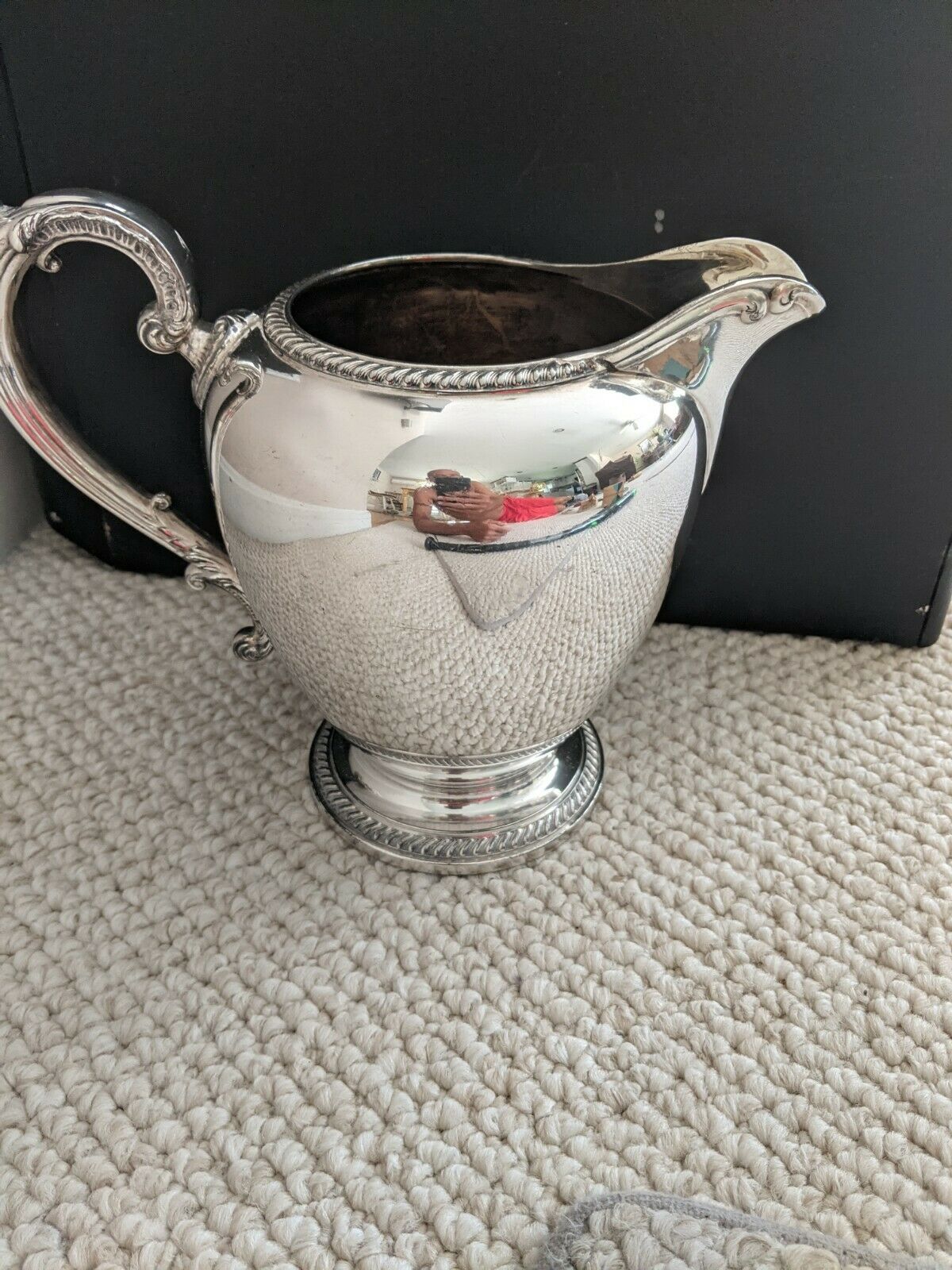 1932 Reed And Barton Large And Heavy Silver Plate Pitcher #4090-gadroon Edge