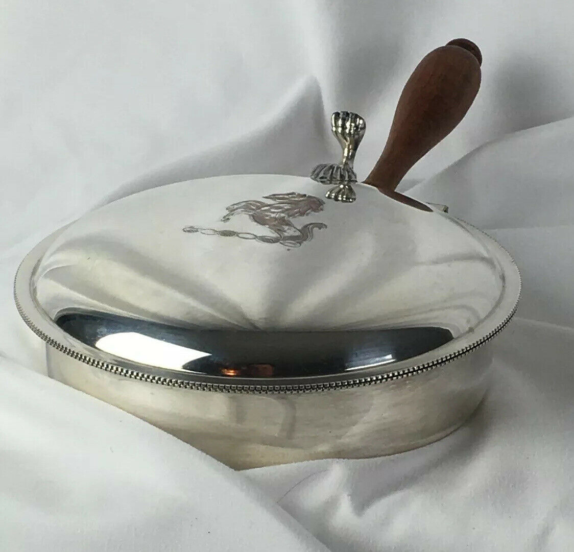 Vtg Sheffield Silver Plate 6.25” Crumb Catcher Silent Butler Epc 300 Dining