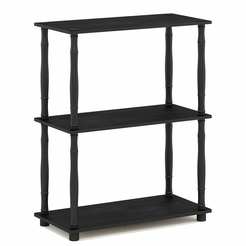 Furinno Turn-n-tube Engineered Wood 3-tier Shelf Display Rack In Americano/black
