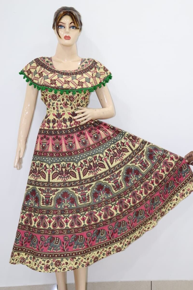 Rajasthani Jaipuri Sanganeri Antique Anarkali Designer Kurti For Women And Girls