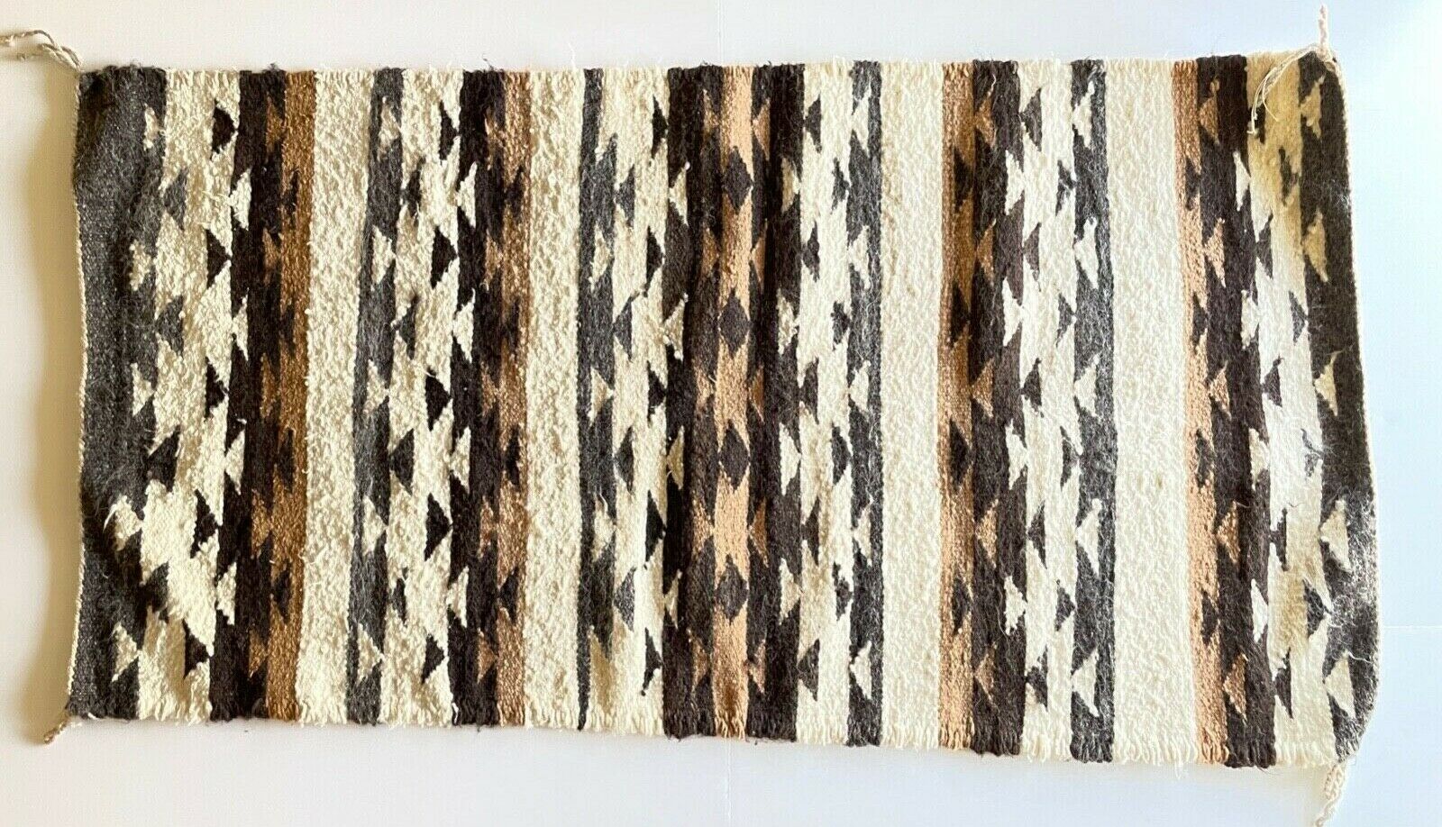 Antique Navajo Rug Native American Indian Weaving Vtg Dazzler Pattern 58x31"