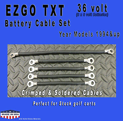 Ezgo Txt 36 Volt Golf Cart Battery Cable Wiring Set