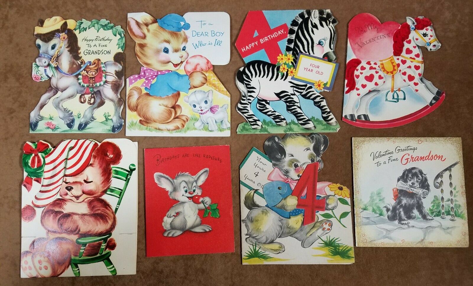 Lot Of Vintage Child Greeting Birthday Valentine Misc Cards 1950’s