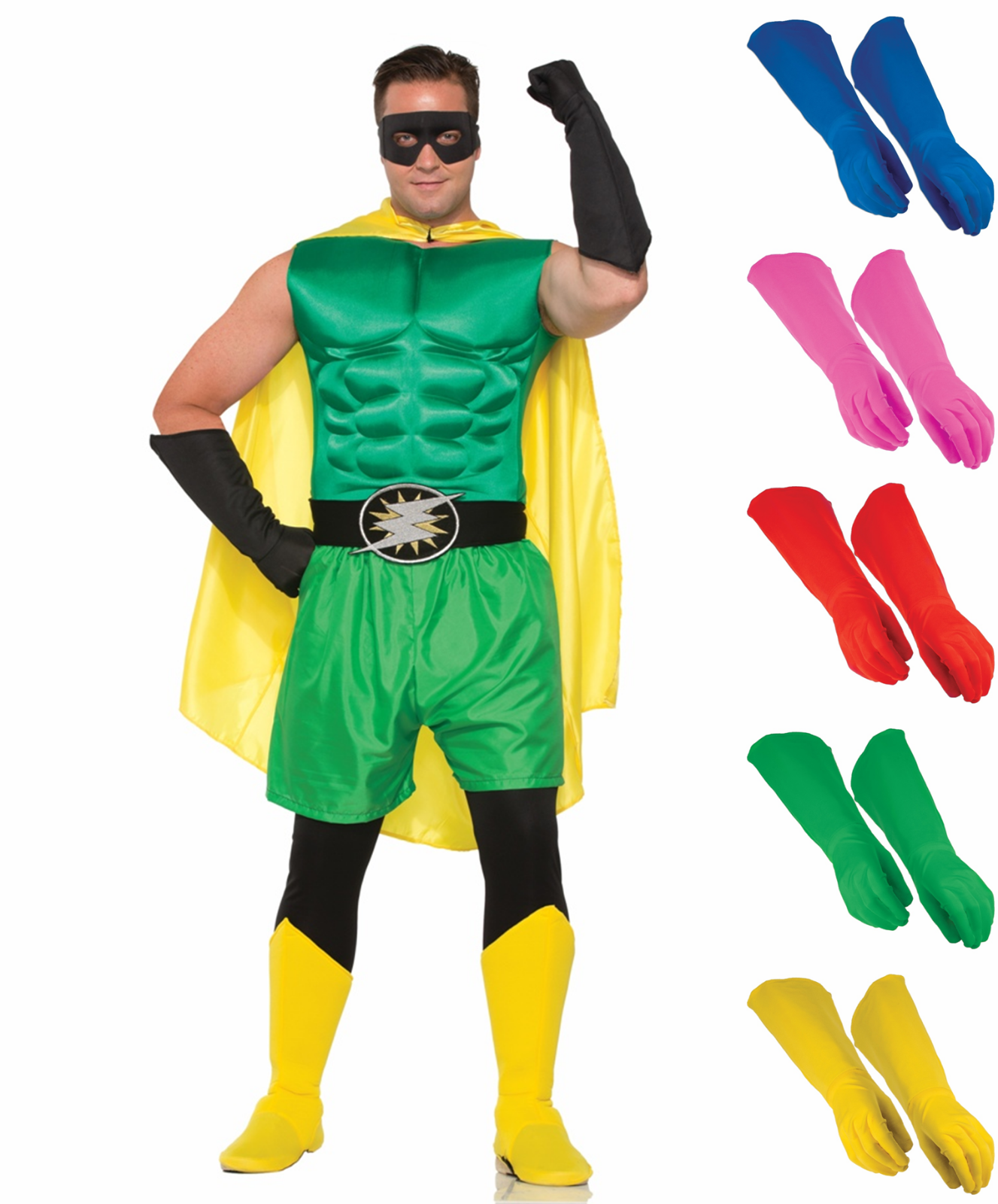 Adult Superhero Hero Superman Batman Super Villian Costume Gloves Gauntlets