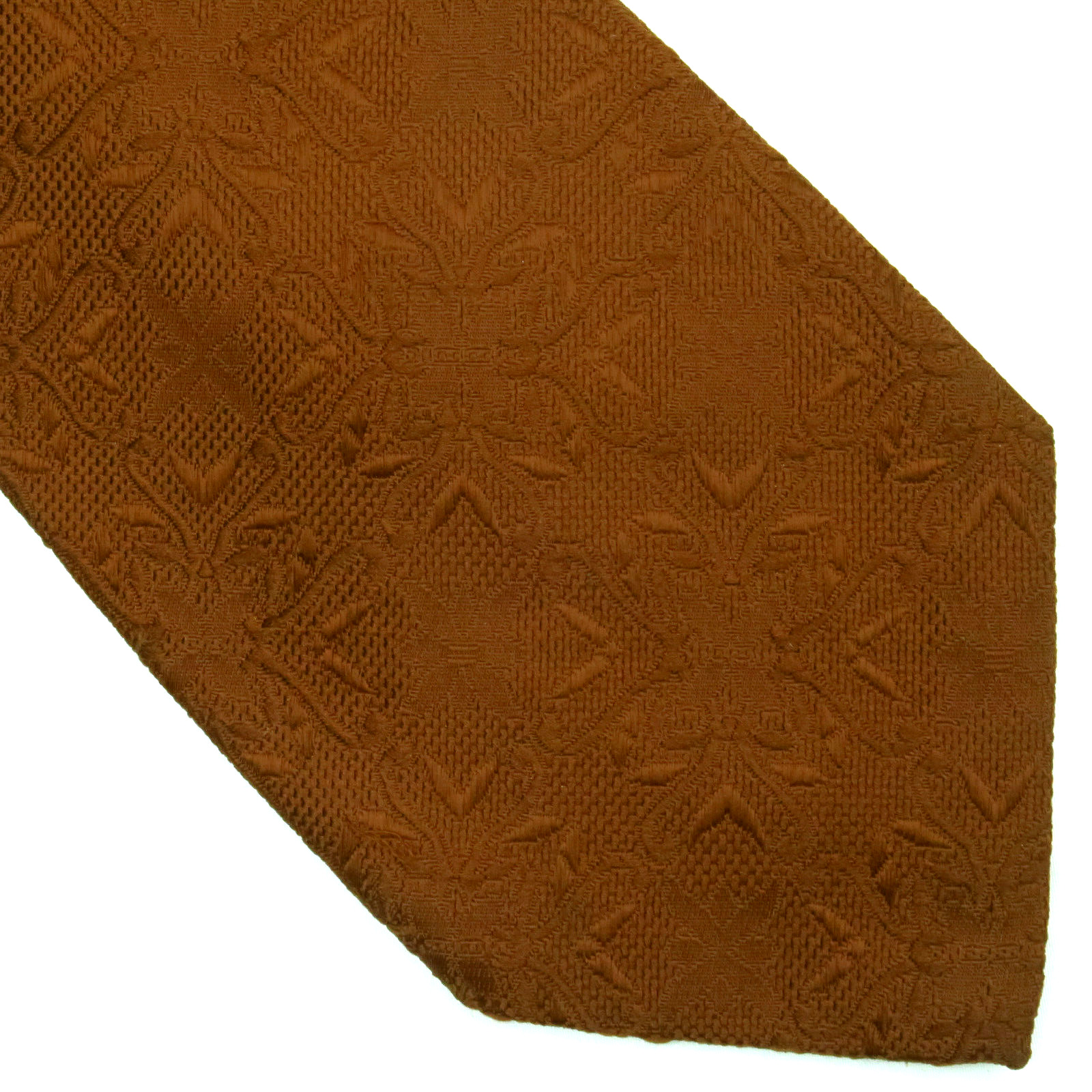 Vtg Andhurst Mens Neck Tie Solid Brown Textured 57"x4" Embossed 70s 57"x4"