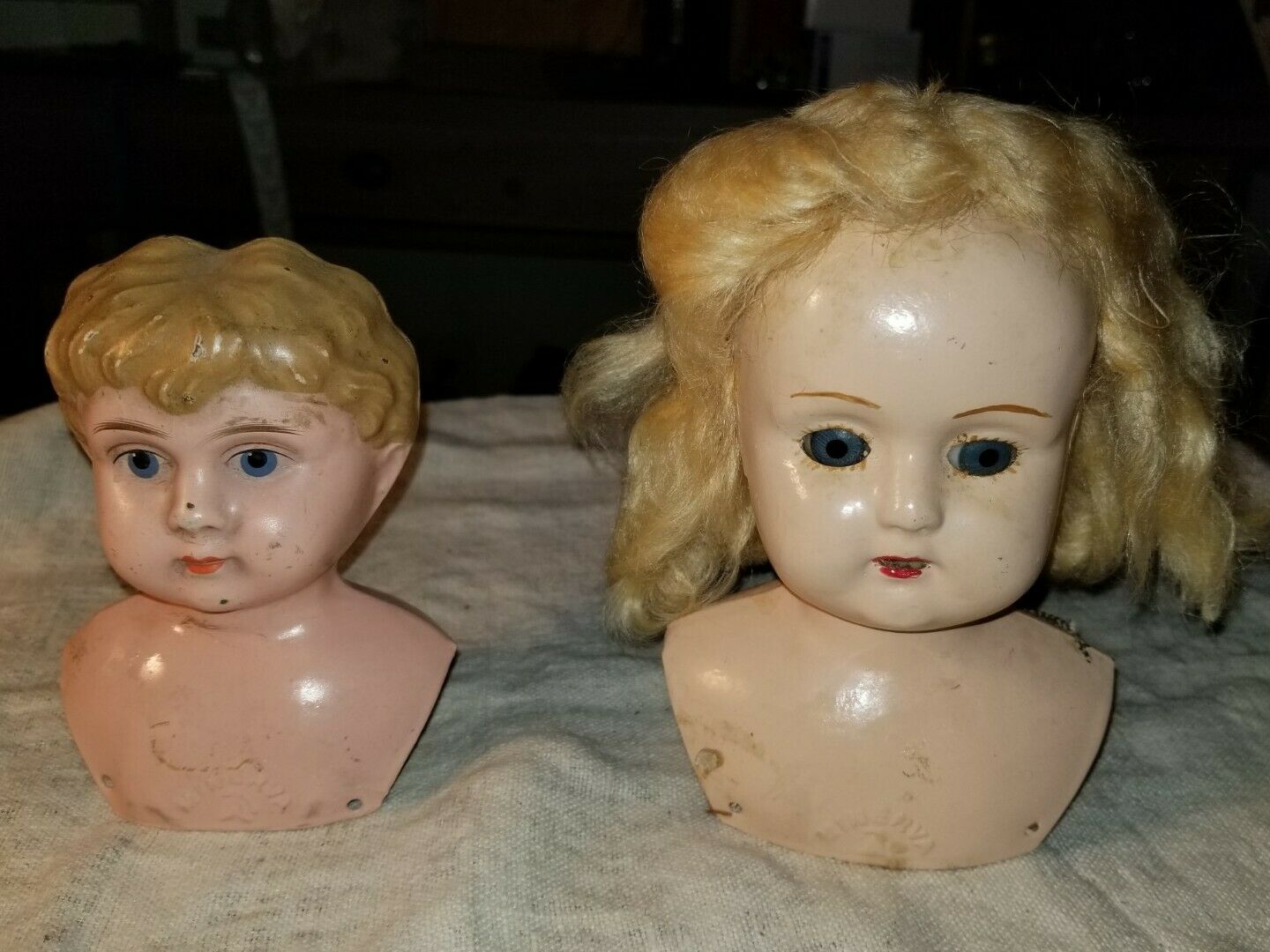 2 Vintage Minerva Doll Heads/germany
