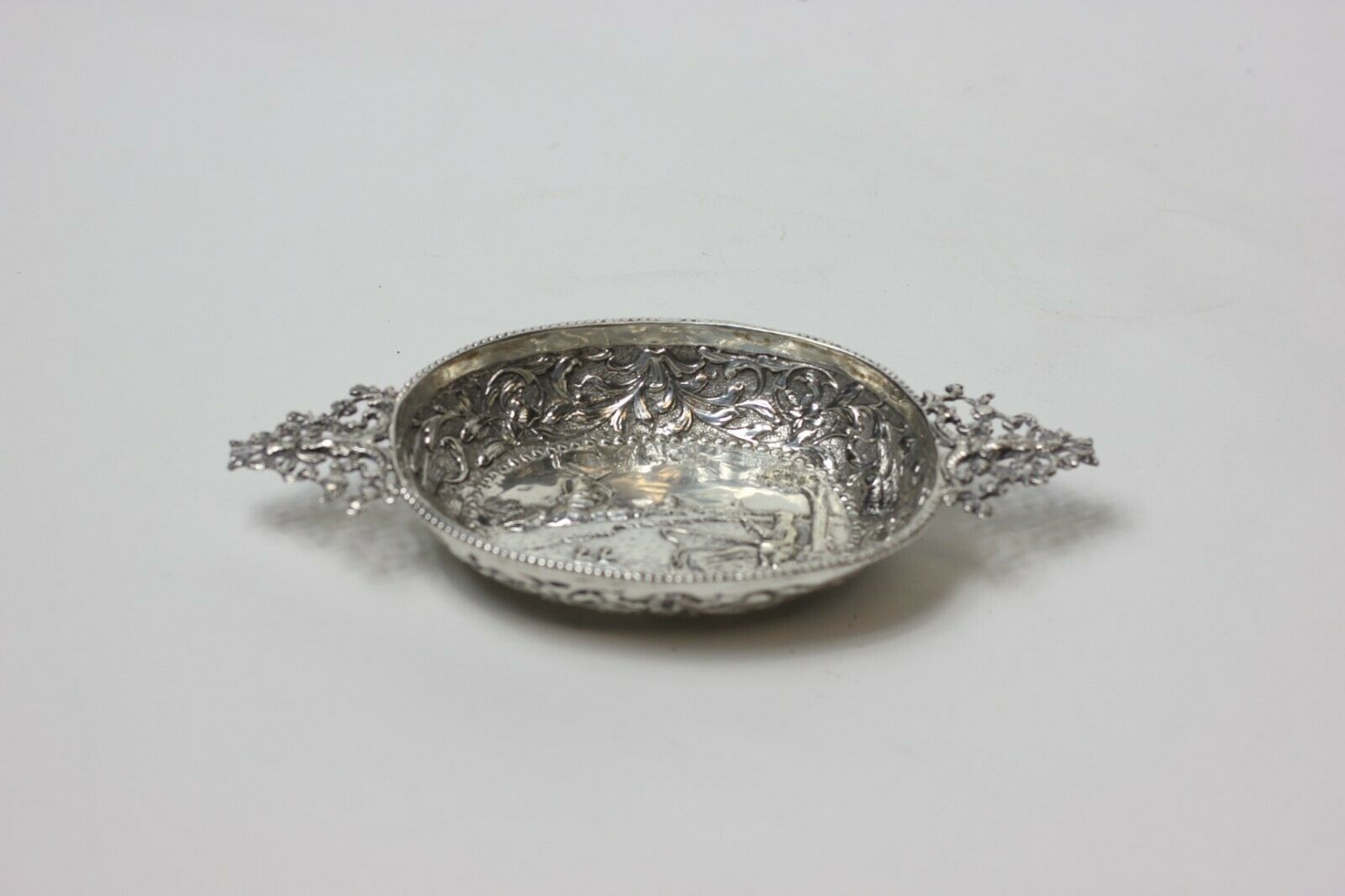 Antique German Hallmarked 13 Silver Brandy Bowl In Repousse, Early Silver