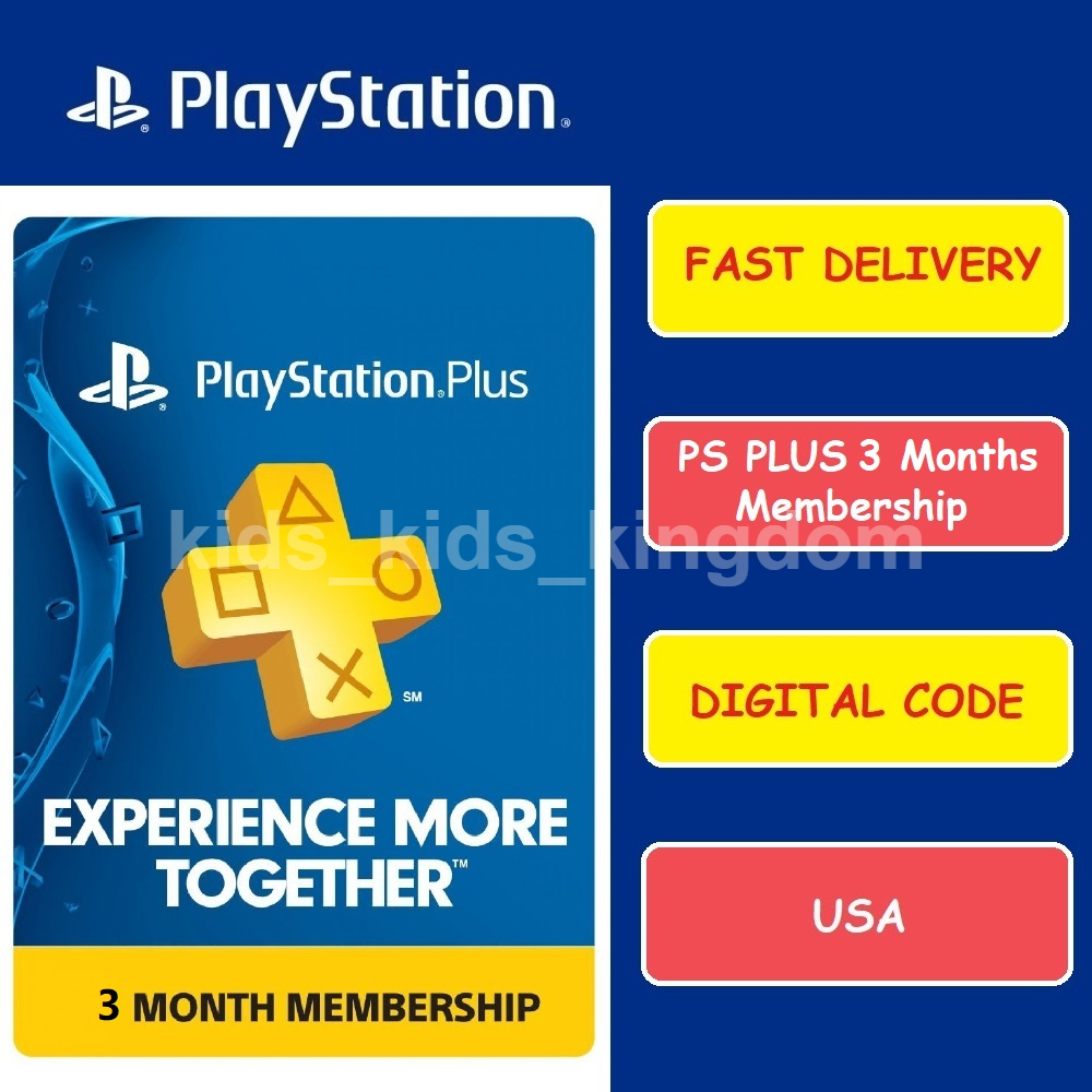 Sony Playstation Psn Ps Plus 3 Months / 90 Days Membership Subscription Ps5 Ps4