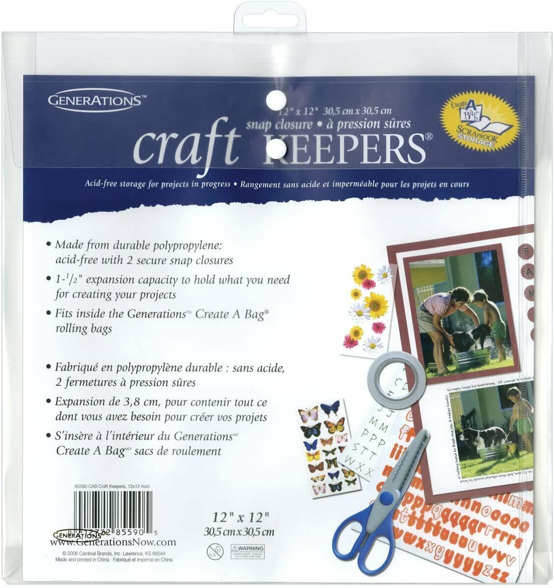 Generations Craft Keepers Snap Closure Envelope Assorted Colors 12 Inch X 12...