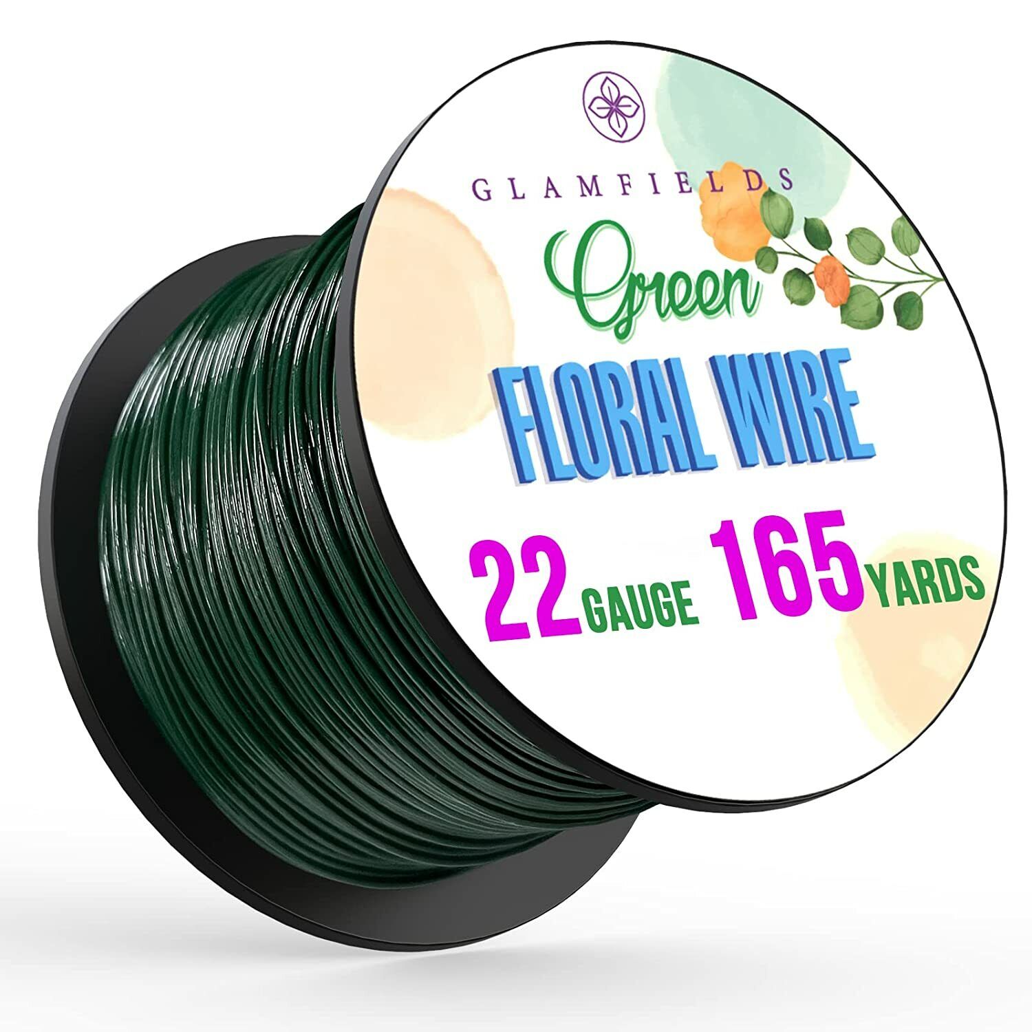 Floral Wire, 165 Yards 22 Gauge Green Flexible Paddle Florist Wire For