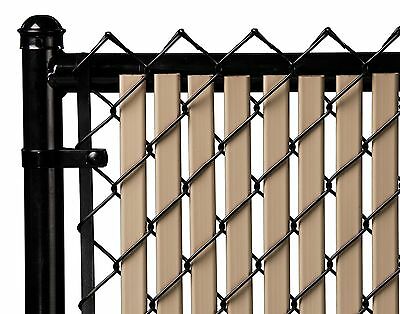 Chain Link Beige Double Wall Tube™ Privacy Slat For 5ft High Fence Bottom Lock