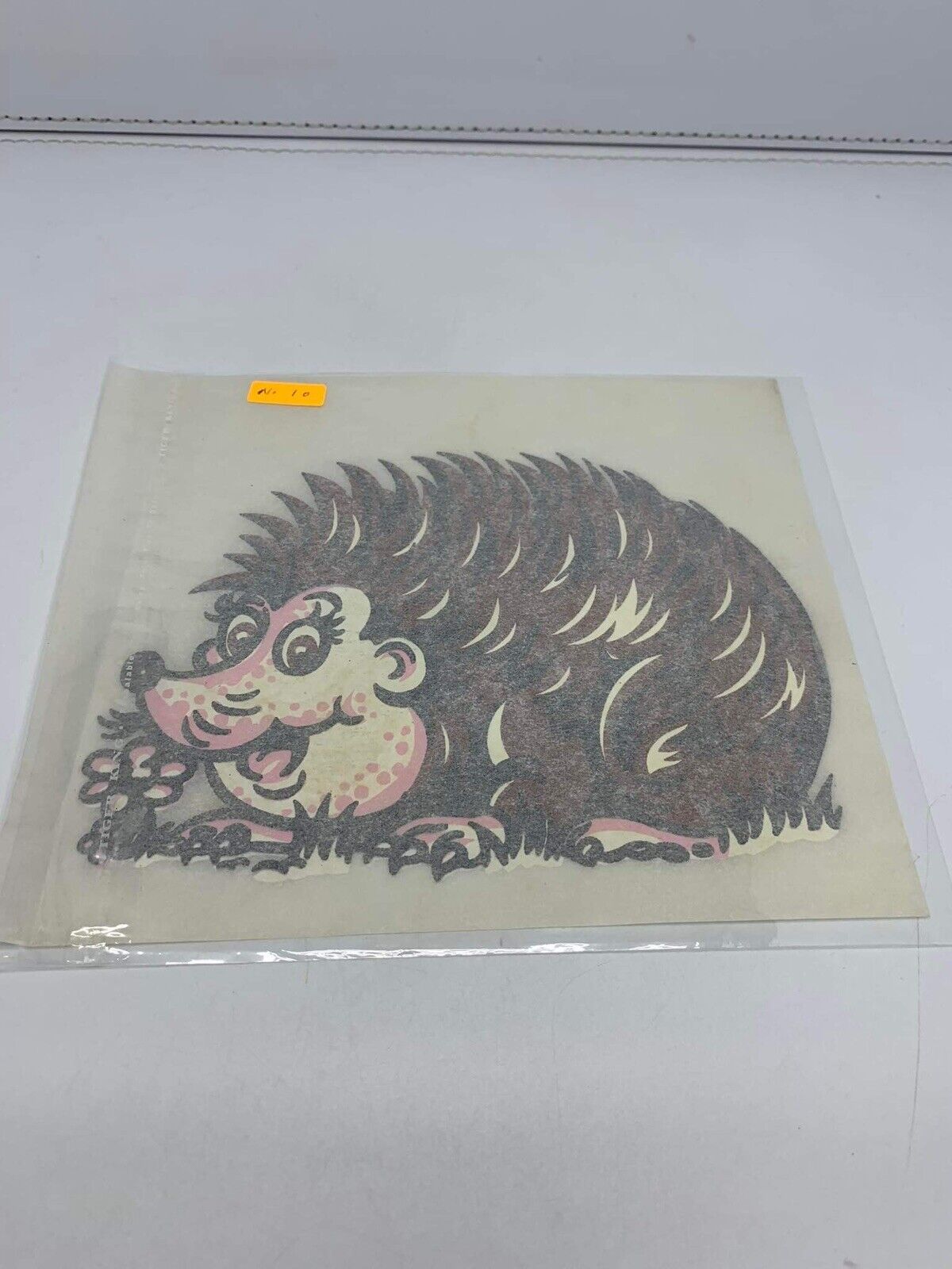 Vintage Transfer Iron On Hedgehog '70s Rare Unused 10