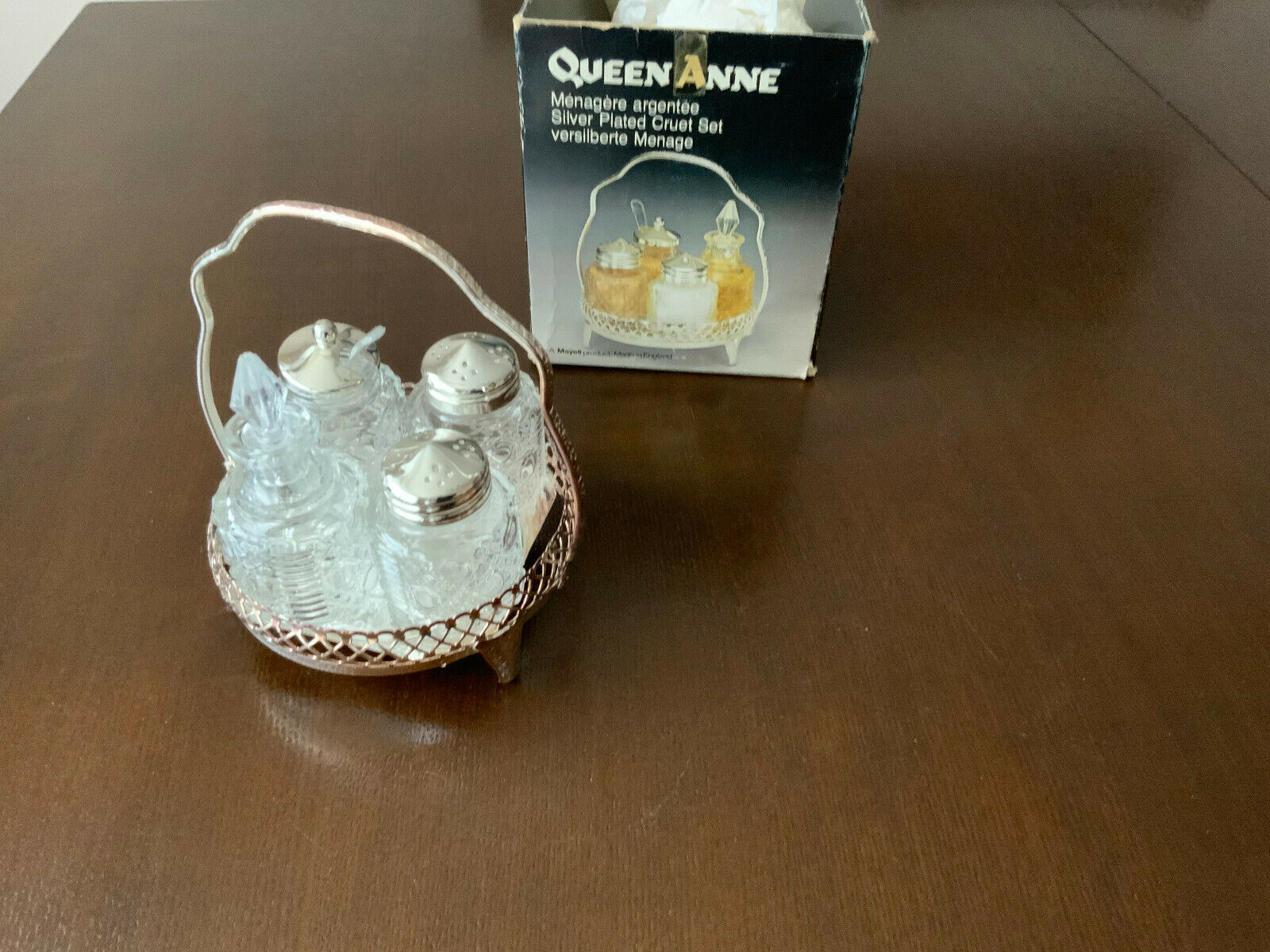 Vintage Queen Anne - Silver Plated Cruet Set Condiments