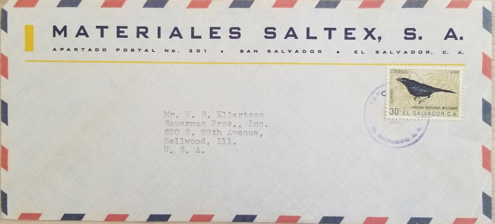A) 1963, El Salvador, Birds, Letter Sent From San Salvador To Belwwod - United S