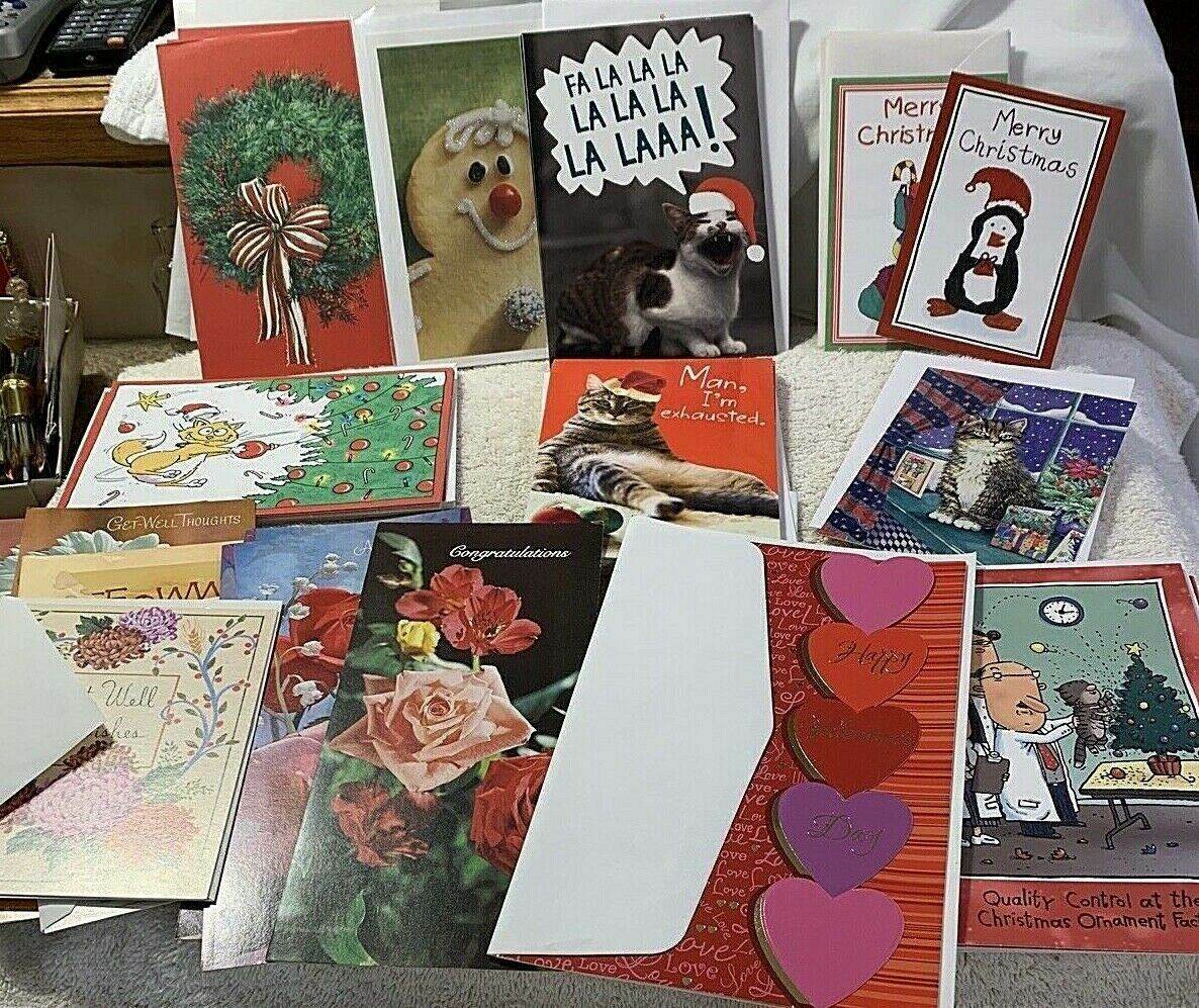 Vintage Greetings Cards All Occasions Lot Of 151 Note Cards Post Cards Unused