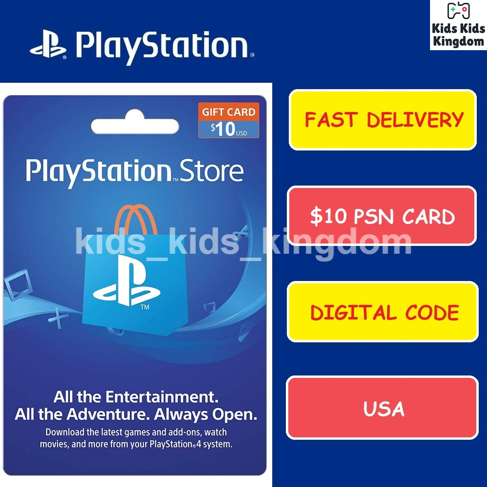 Sony Us Playstation Network Playstation Store Psn Usd $10 Dollar Ps5 Ps4 Ps3