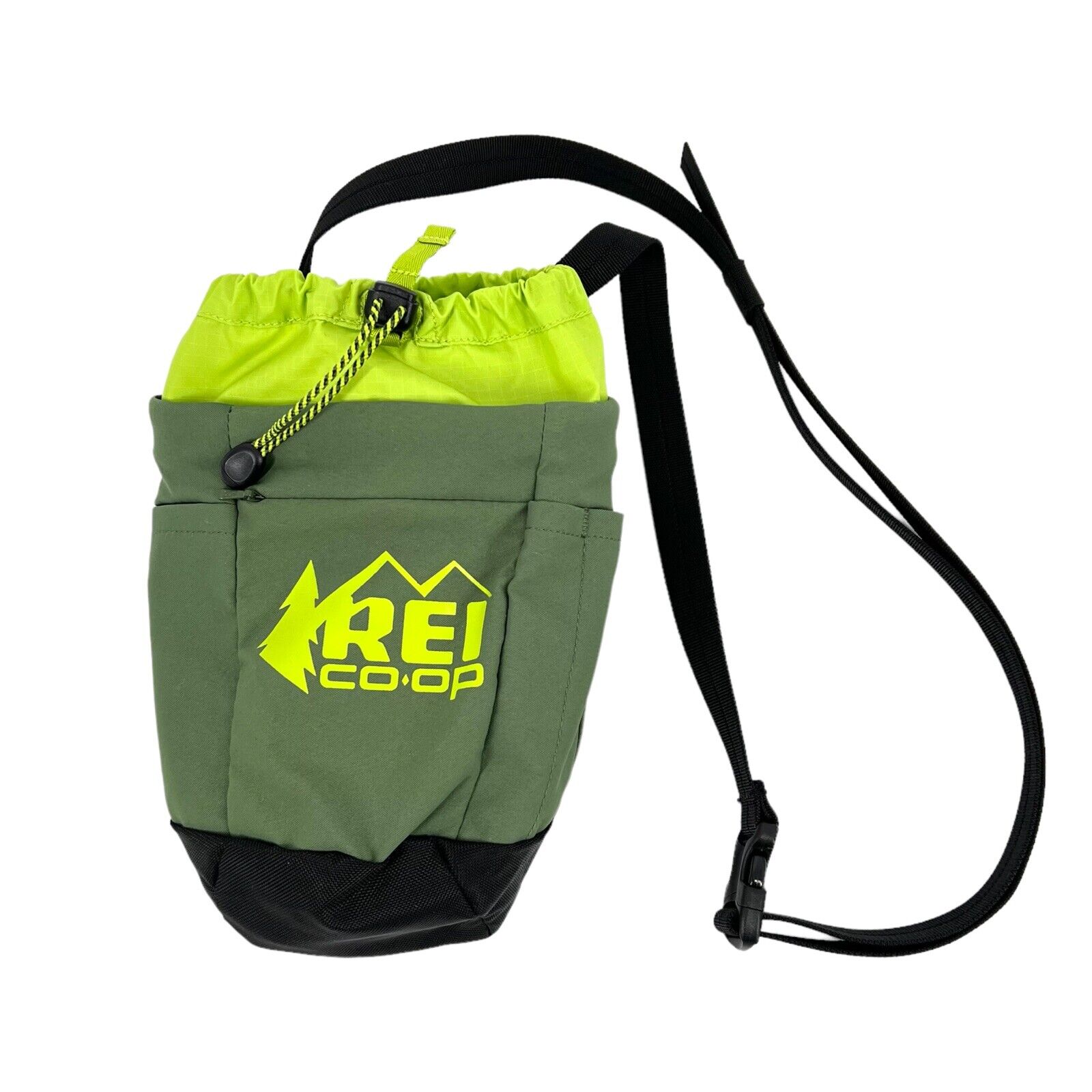 Rei Co-op Rock Climbing Chalk Bag Green Logo Removable Adjustable Long Strap