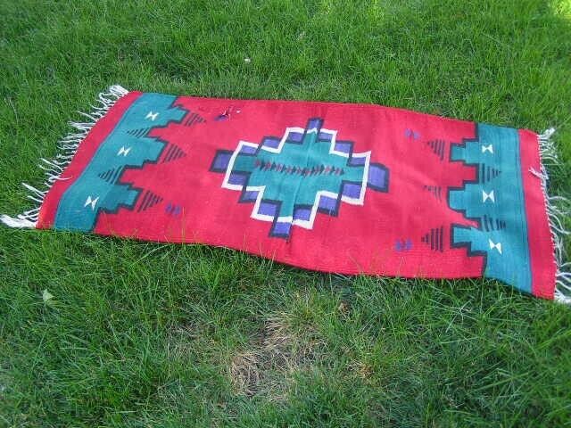 Native American Indian Navajo Rug Saddle Blanket Brite Colors