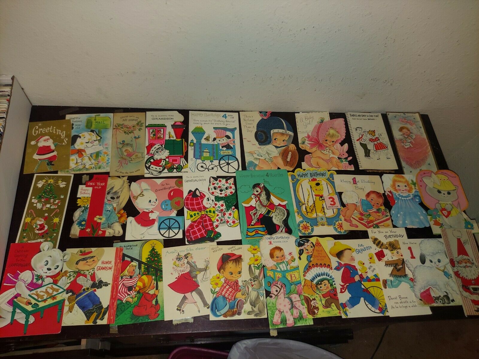 Lot Of 31 Vintage Greeting Cards - Birthday , Christmas, New Baby Cards