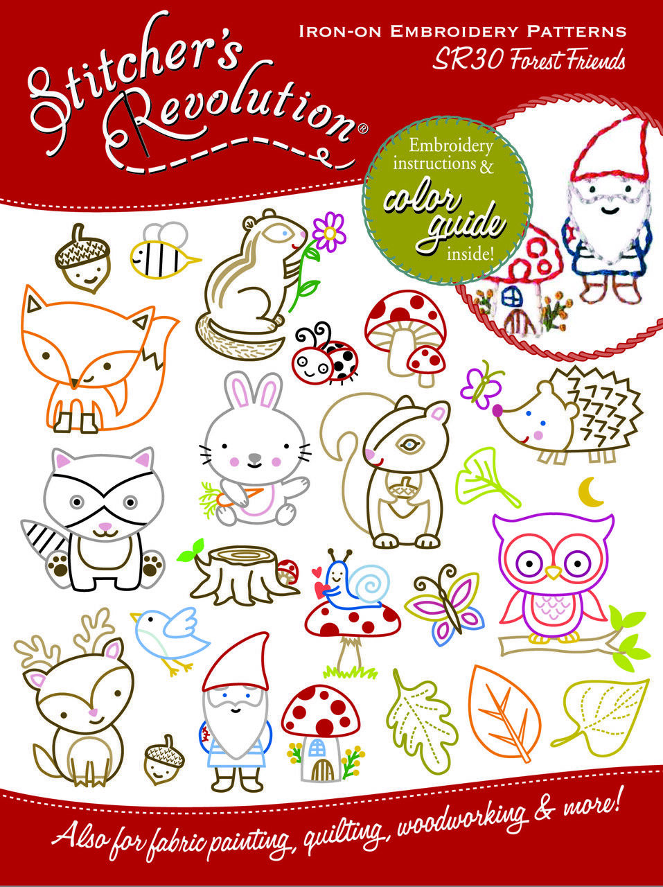 Forest Friends Iron-on Embroidery Pattern