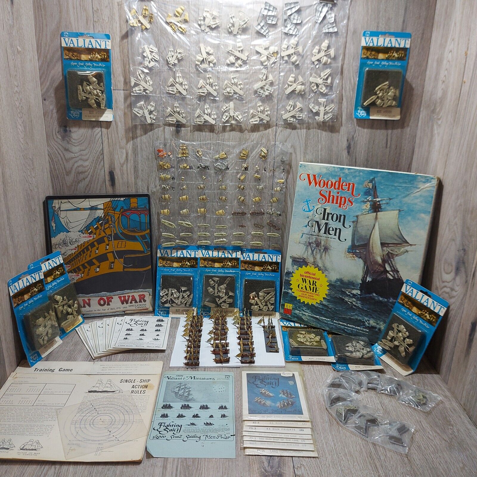 Massive Valiant Miniatures Fighting Sail Wooden Ships Iron Men Man Of War Lot