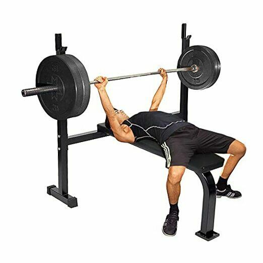 40-inch Wide Adjustable Barbell Rack Olympic Weight Bench With 6-level Black