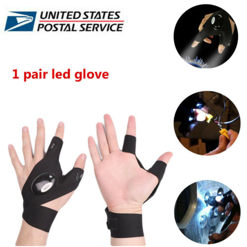 1pair Led Light Finger Lighting Gloves Auto Repair Outdoors Flashing Artifact