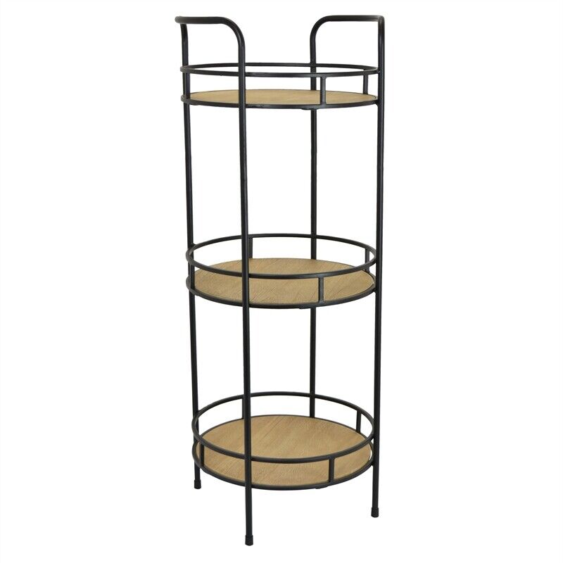 Plutus Modern Metal And Wood Plant Stand In Black