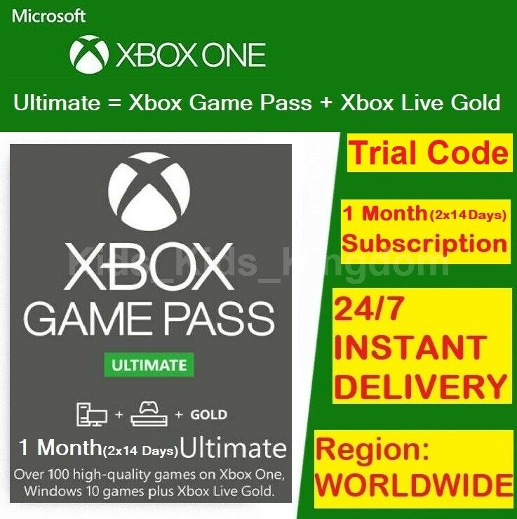 Xbox Live 1 Month Gold & Game Pass Ultimate Code (2x 14 Day) - Fast Delivery