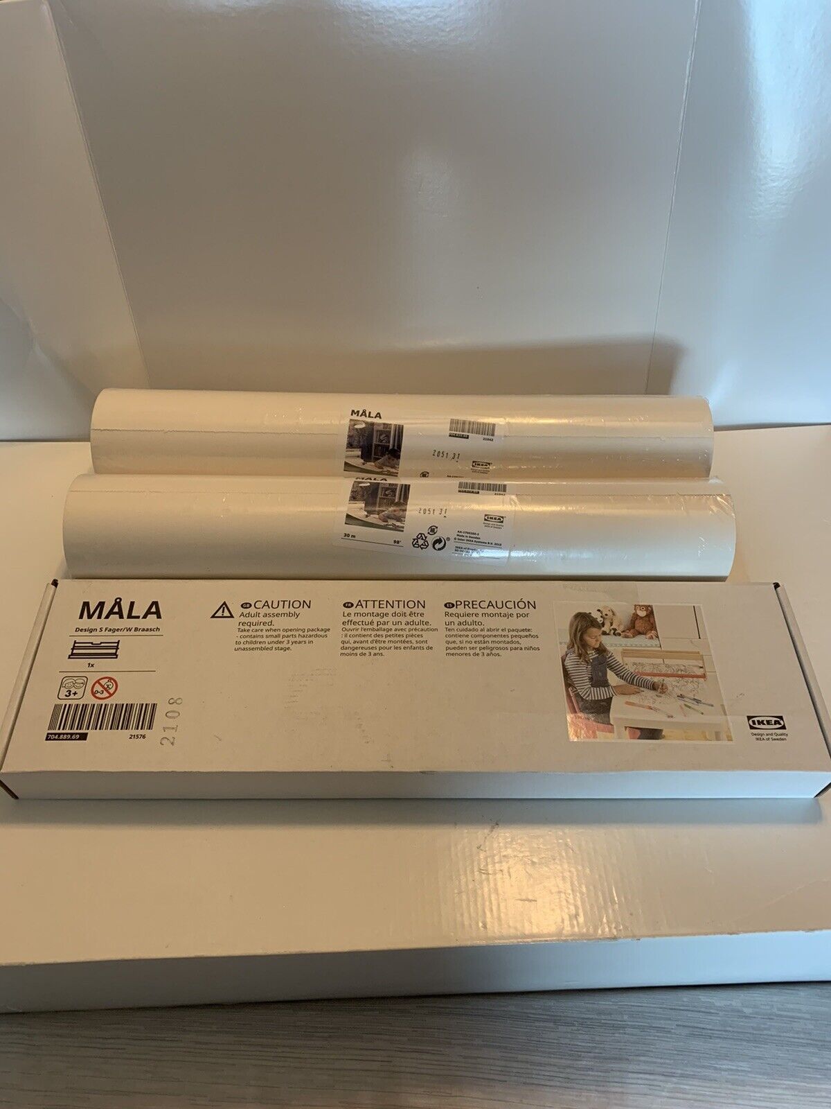 Ikea Mala MÅla Paper Roll Holder With Storage  704.889.69 With 2 Rolls Of Paper!