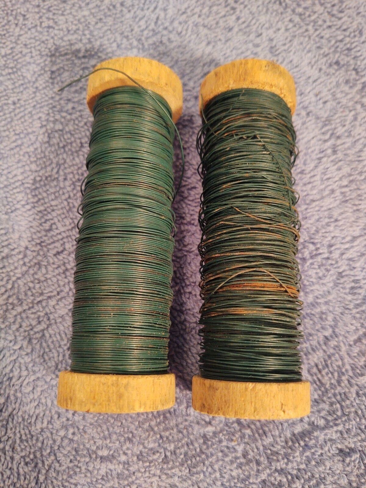 Green Spooled Floral Wire - Approximately 9 Oz. In Total