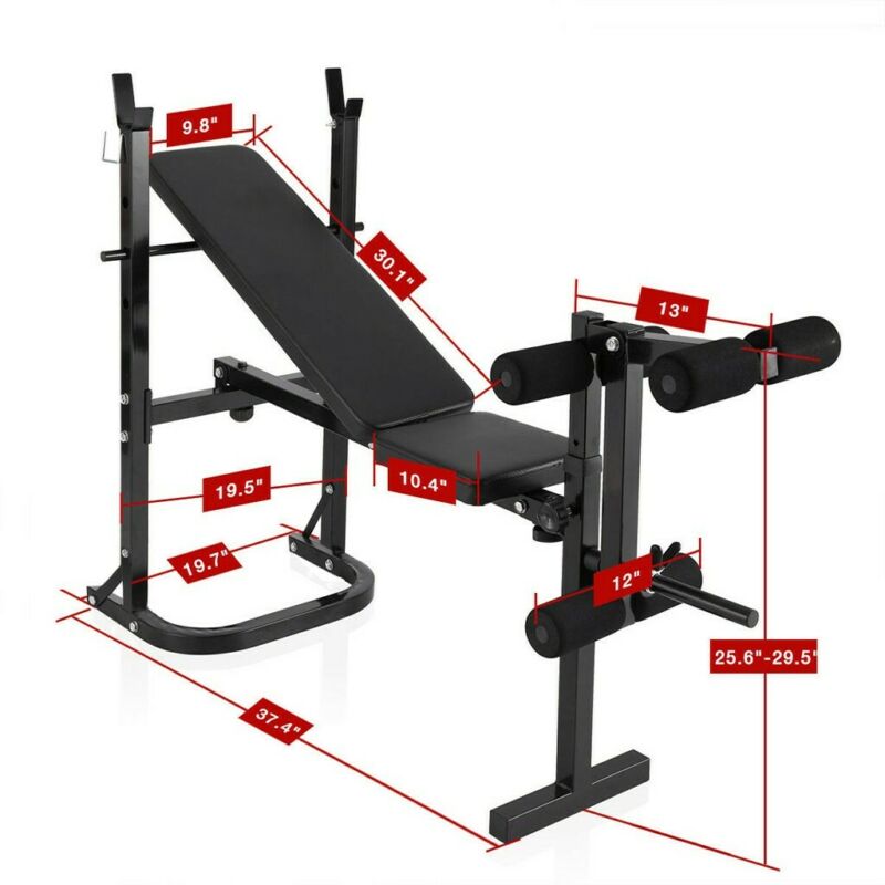 Weight Bench Barbell Lifting Press Gym Equipment Exercise Adjustable Incline Us