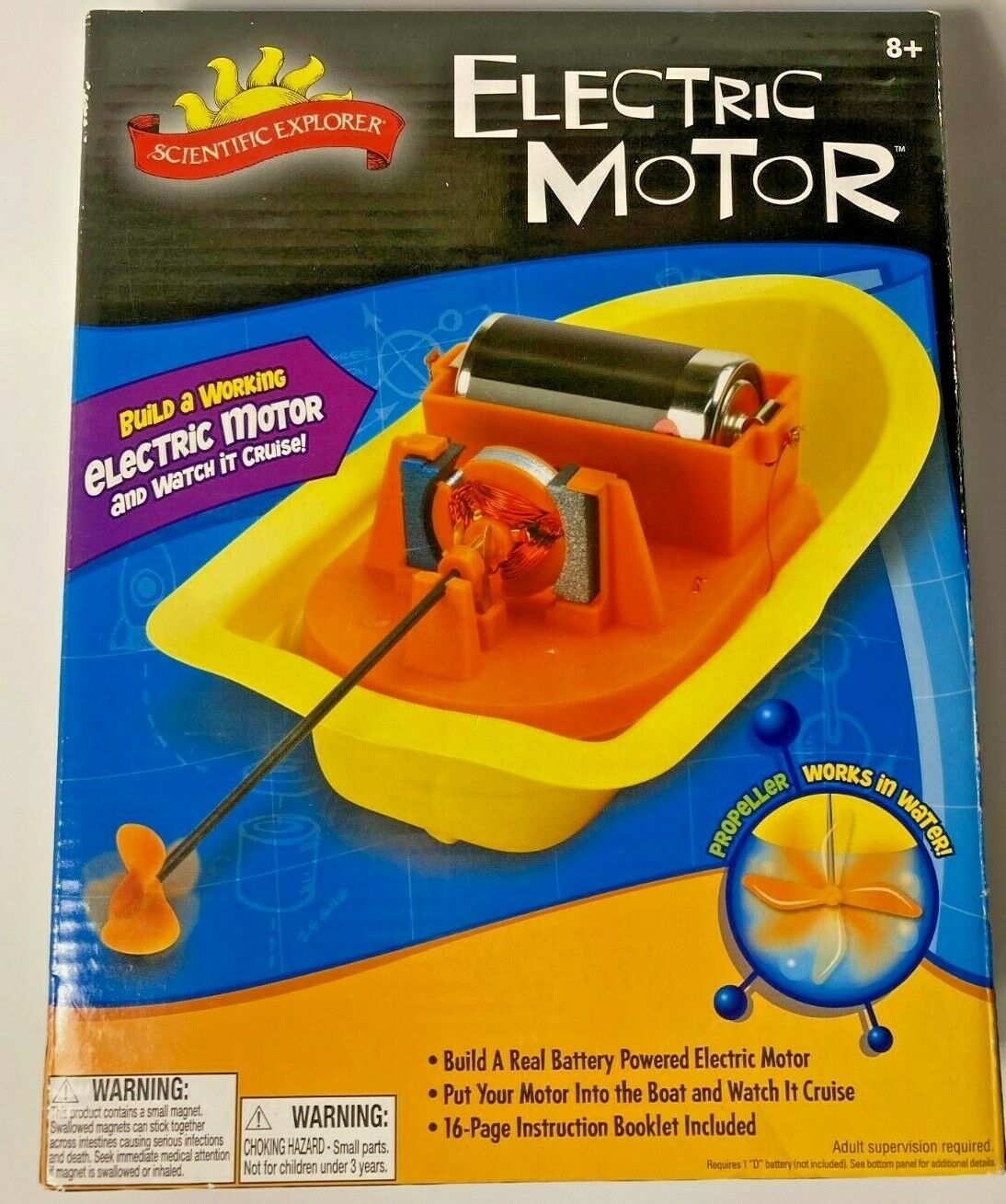 Scientific Explorer Electric Motor Build, New Educational Toy With Boat. F