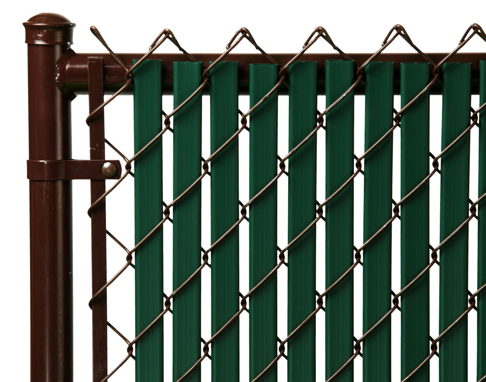Chain Link Green Double Wall Tube™ Privacy Slat For 4ft High Fence Bottom Lock