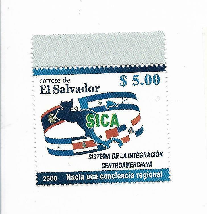 El Salvador 2008 Sica Integration In Central America Flags 1 Value Mnh