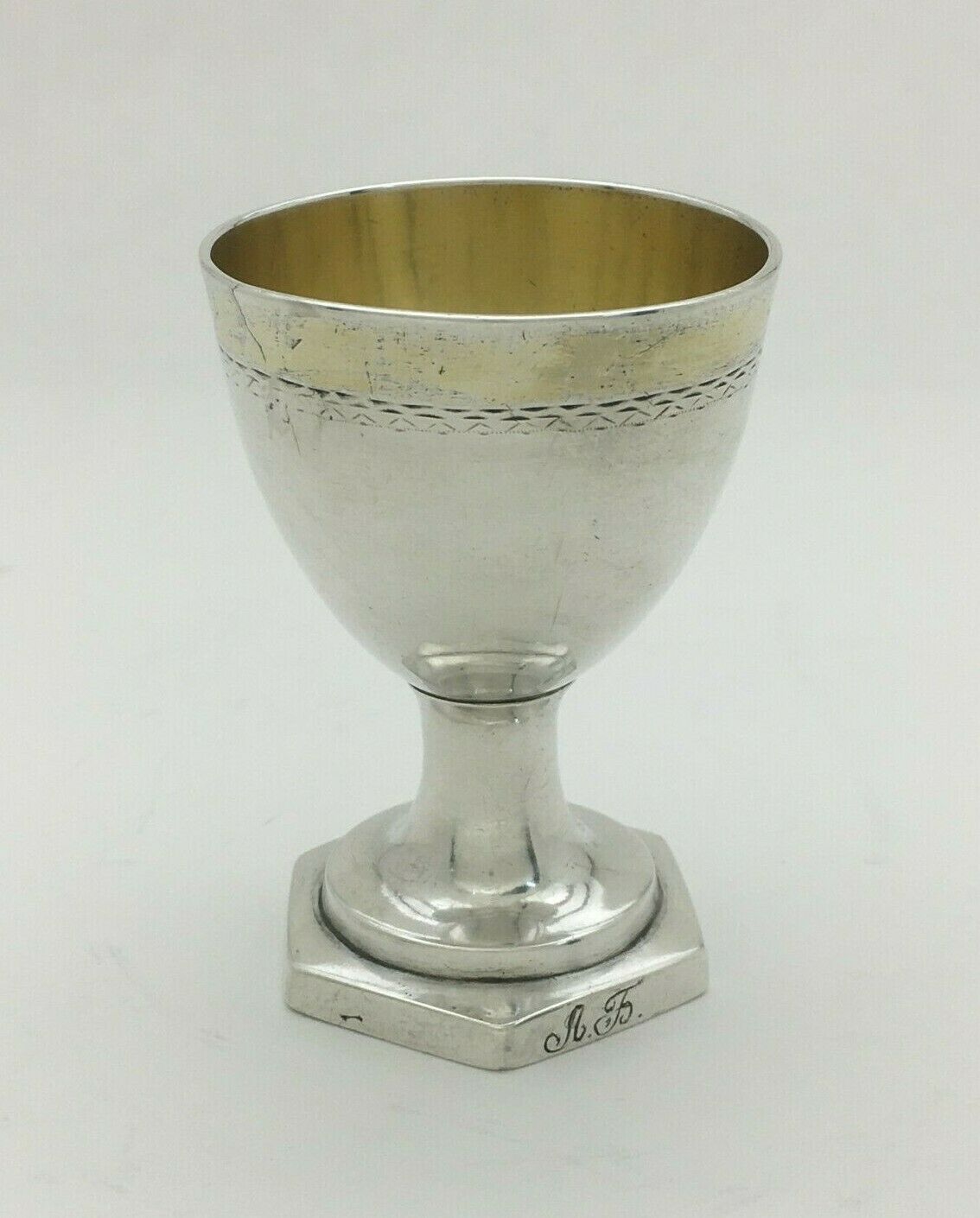 Ca 1820 Polish Judaica Silver Kiddish Kiddush Cup Goblet Jan Maciej Schwartz