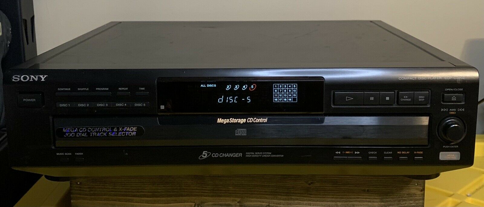Sony Cdp-c360z Cd Changer 5 Compact Disc Player Hifi Stereo Carousel Tested