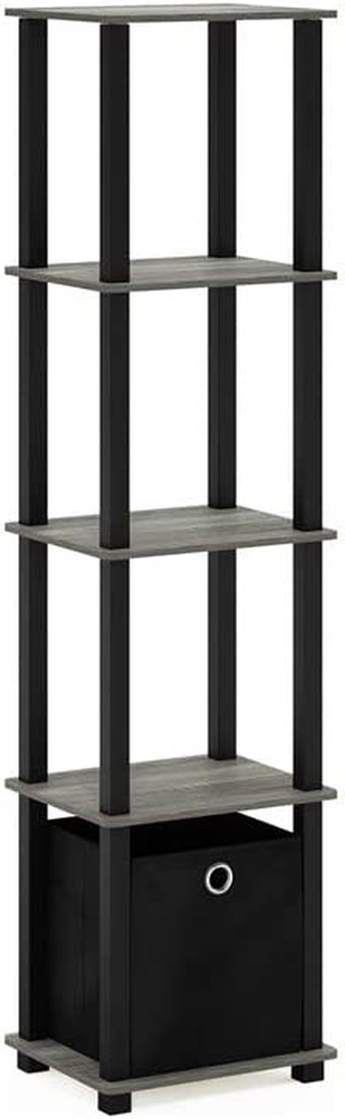 Tnt No Tools 5-tier Display Decorative Shelf, French Oak Grey/black/black