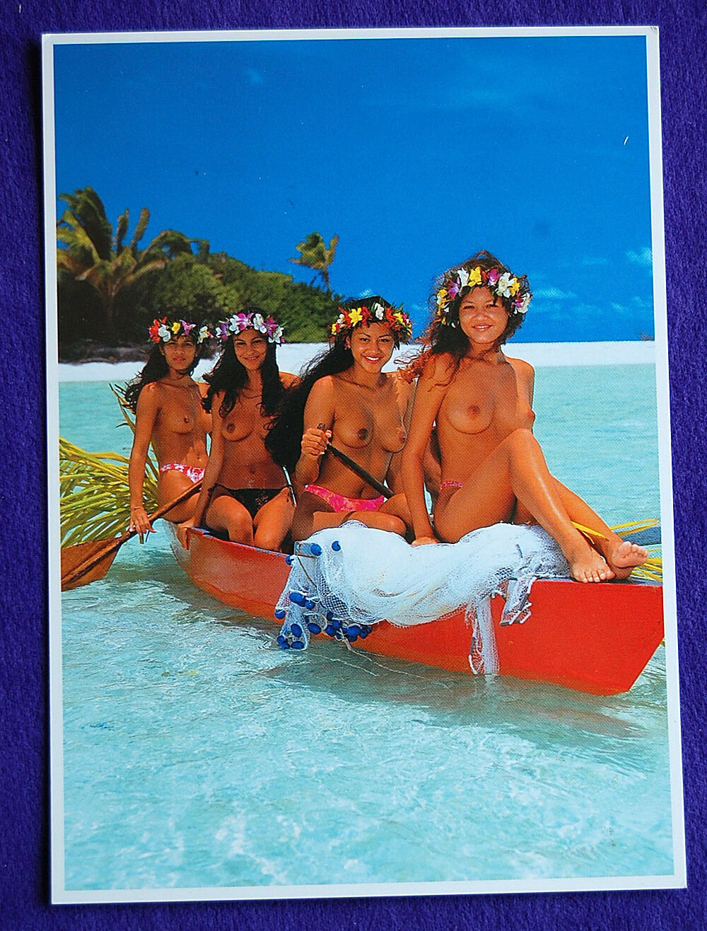 Topless Tahiti Tahitian Hawaii Hawaiian Hula Polynesian Islander Girls Pc #6
