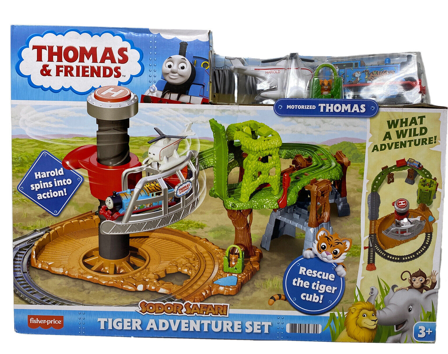 New Thomas Train & Friends Sodor Safari Tiger Adventure Set Jungle Motorized