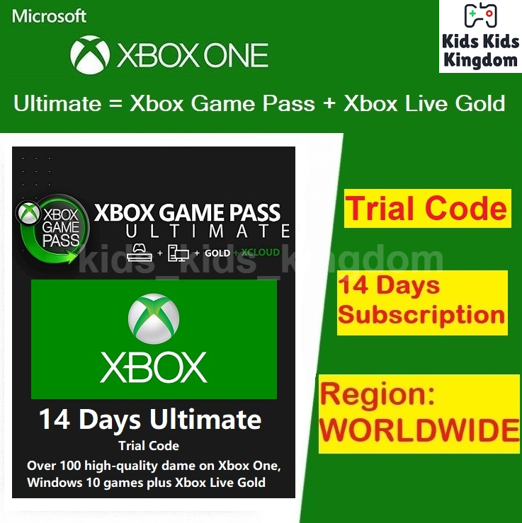 Xbox Live 14 Day Gold + Game Pass (ultimate) Trial Membership Fast Delivery