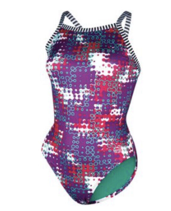 Dolfin Uglies New Wave Womens V-2 Back One-piece Swimsuit Size 28