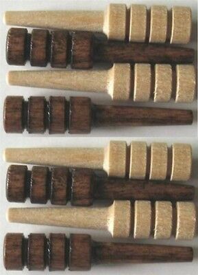Eight Wood Cribbage Board Pegs (4 Dark & 4 Light Color)