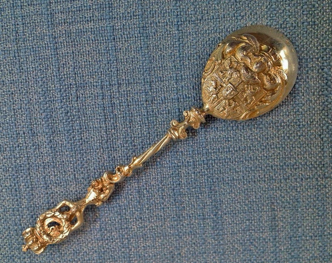 Antique Armorial Silver Spoon Polish Lithuanian Coat Of Arms Of Poland Lithuania